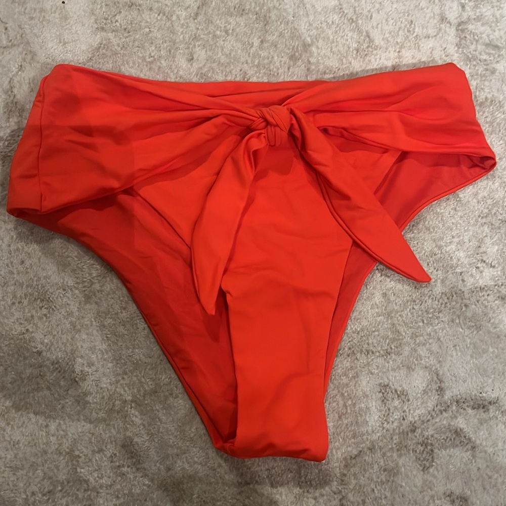 High-Waisted Orange Bikini Bottom